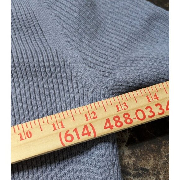 Boden Womens Ribbed Long-Sleeve Button-Back Knit Dress Gray Wool-Cotton Size 6R - Picture 9 of 9